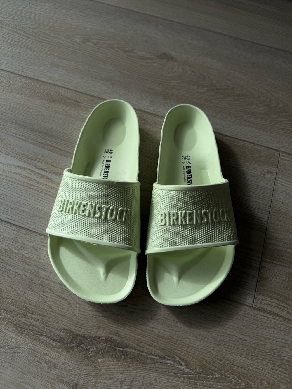 Lime Birkenstock Essential Slides